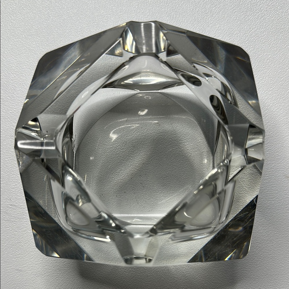 Murano Clear Glass Paperweight/ Ashtray